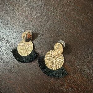 Elegant Gold and Black Earrings